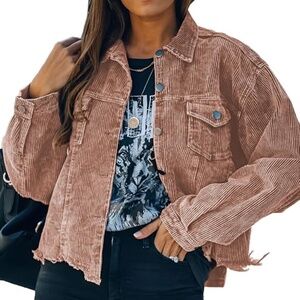 NWOT LCRRRN Cropped Corduroy Jacket